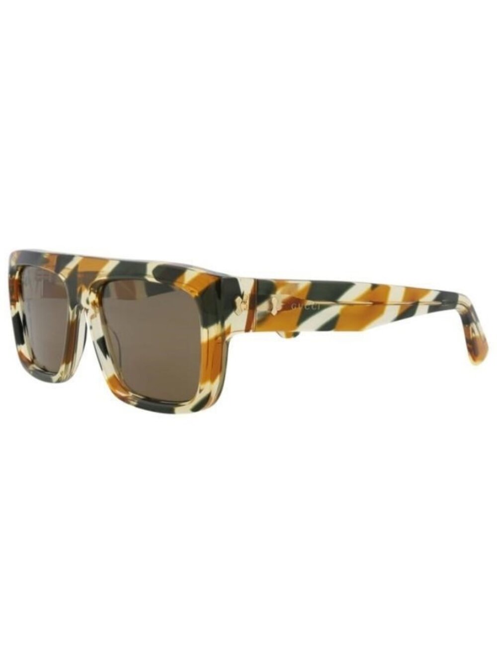 New Gucci Mens Square/Rectangle Havana Havana Brown Fashion Designer Sunglasses